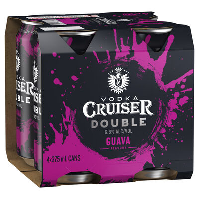 Vodka Cruiser Double Guava Can 375mL Pack 4 | Liquorland