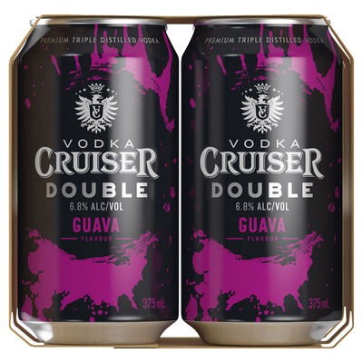 Vodka Cruiser Double Guava Can 375mL Pack 4 | Liquorland