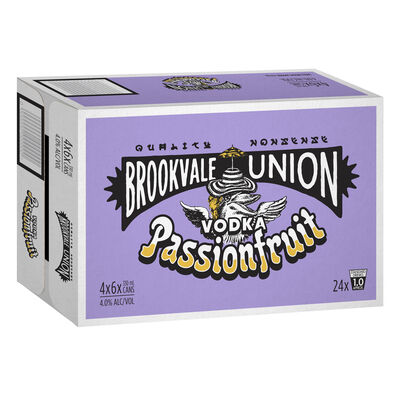 Brookvale Union Vodka Passionfruit Can 330mL Carton 24 | Liquorland