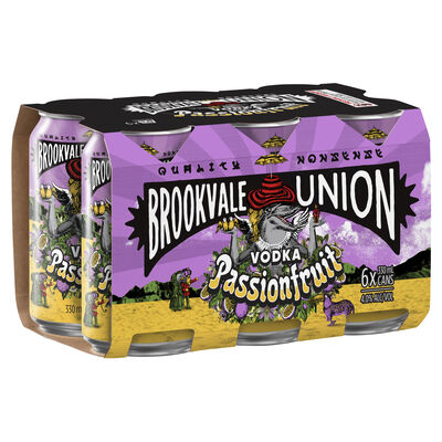 Brookvale Union Vodka Passionfruit Can 330mL Pack 6 | Liquorland