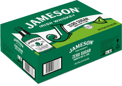 Jameson Zero Sugar Smooth Dry Lime 6 3 Can 375mL Carton 24 | Liquorland