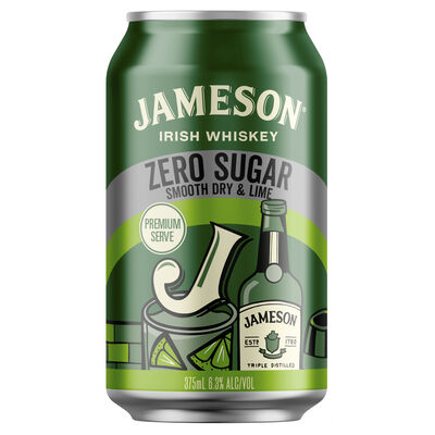 Jameson Zero Sugar Smooth Dry Lime 6 3 Can 375mL Each | Liquorland