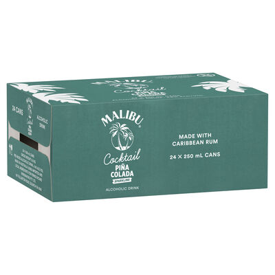 Malibu Cocktails Pina Colada Can 250mL Carton 24 | Liquorland