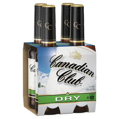Canadian Club Dry 4 8 Bottle 330mL Pack 4 | Liquorland