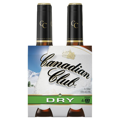 Canadian Club Dry 4 8 Bottle 330mL Pack 4 | Liquorland