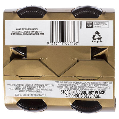 Canadian Club Dry 4 8 Bottle 330mL Pack 4 | Liquorland