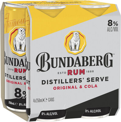 Bundaberg Cola Distillers Serve 8 Can 250mL Pack 4 | Liquorland
