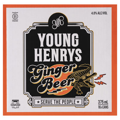 Young Henrys Ginger Beer Can 375mL Carton 16 | Liquorland