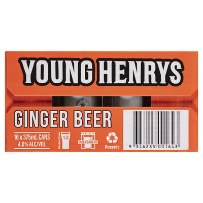 Young Henrys Ginger Beer Can 375mL Carton 16 | Liquorland