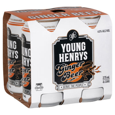 Young Henrys Ginger Beer Can 375mL Pack 4 | Liquorland