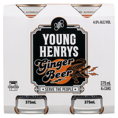 Young Henrys Ginger Beer Can 375mL Pack 4 | Liquorland
