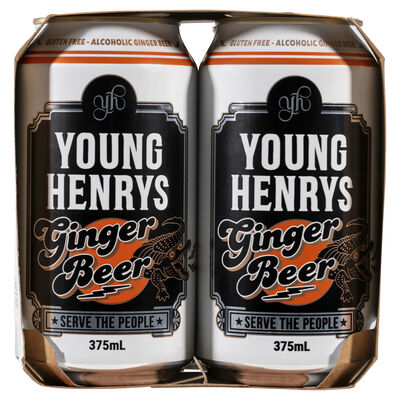 Young Henrys Ginger Beer Can 375mL Pack 4 | Liquorland