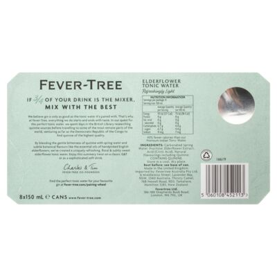 Fever Tree Ederflowertonic Can 150mL 8pack Pack 8 | Liquorland