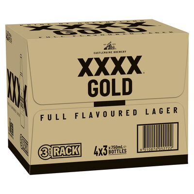 Xxxx Gold Rack Pk Bottle 750mL Carton 12 | Liquorland