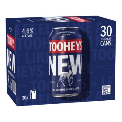 Tooheys New Block Can 375mL Pack 30 | undefined