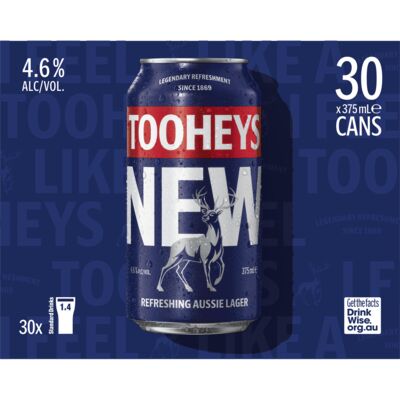 Tooheys New Block Can 375mL Pack 30 | undefined