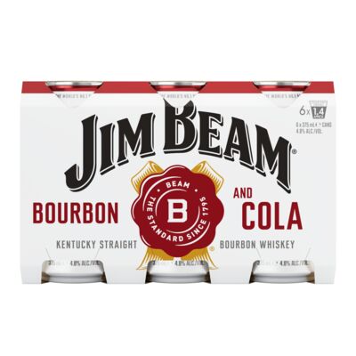 Jim Beam White Cola Can 375mL Pack 6 | Liquorland