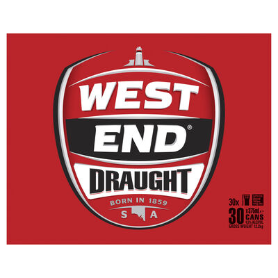West End Draught Block Can 375mL Pack 30 | Liquorland