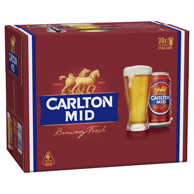 Carlton Mid Block Can 375mL Pack 30 | Liquorland