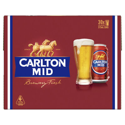 Carlton Mid Block Can 375mL Pack 30 | Liquorland