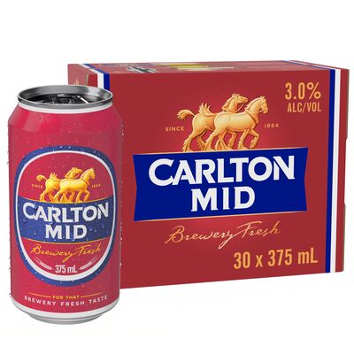 Carlton Mid Block Can 375mL Pack 30 | Liquorland