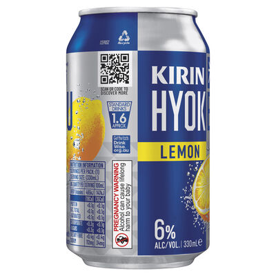 Kirin Hyoketsu Lemon Can 330mL Each | Liquorland
