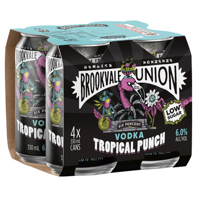 Brookvale Union 6 Tropical Punch Can 330mL Pack 4 | Liquorland
