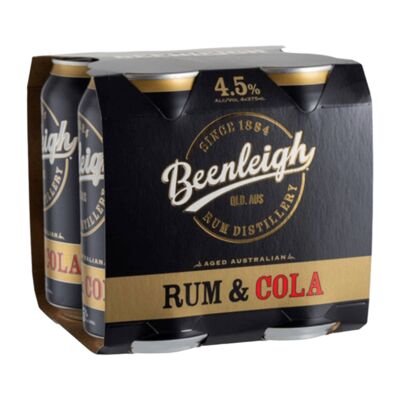 Beenleigh Aged Rum Cola 4 5 Can 375mL Pack 4 | Liquorland