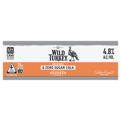 Wild Turkey Zero Cola Can 375mL Carton 24 | Liquorland