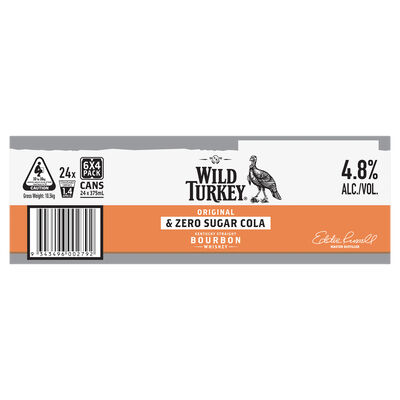Wild Turkey Zero Cola Can 375mL Carton 24 | Liquorland