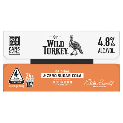 Wild Turkey Zero Cola Can 375mL Carton 24 | Liquorland