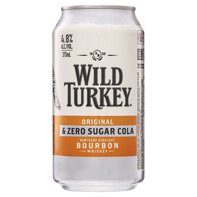 Wild Turkey Zero Cola Can 375mL Each | Liquorland