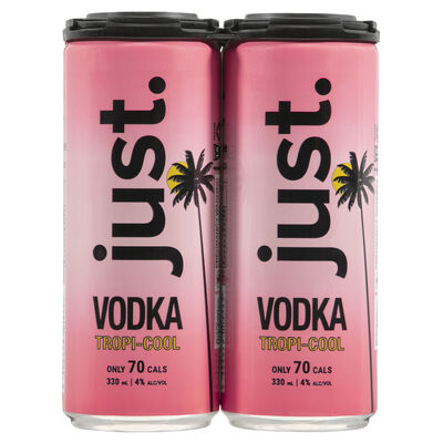 Just Vodka Tropicool 4 Can 330mL Pack 4 | Liquorland