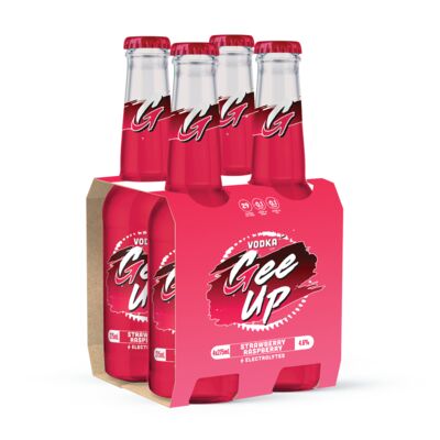 Gee Up Strawberry Raspberry Vodka Bottle 275mL Pack 4 | Liquorland