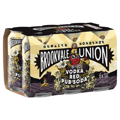 Brookvale Union Vodka Red Pub Soda Can 330mL Pack 6 | Liquorland