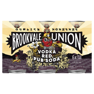 Brookvale Union Vodka Red Pub Soda Can 330mL Pack 6 | Liquorland