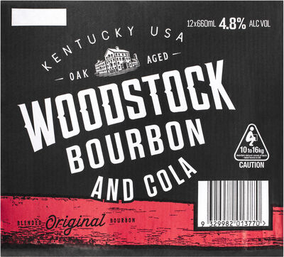 Woodstock Bourbon Cola Bottle 660mL Carton 12 | Liquorland