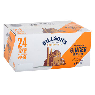 Billson S Ginger Beer Can 355mL Carton 24 | Liquorland