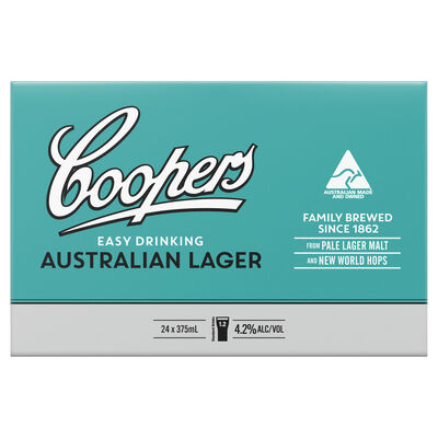 Coopers Australian Lager Can 375mL Carton 24 | Liquorland