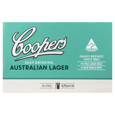 Coopers Australian Lager Can 375mL Carton 24 | Liquorland