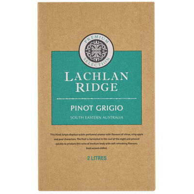 Lachlan Ridge Pinot Grigio Cask 2l Each | Liquorland