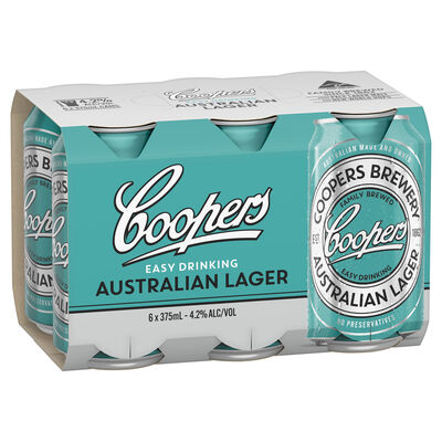 Coopers Australian Lager Can 375mL Pack 6 | Liquorland