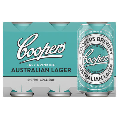 Coopers Australian Lager Can 375mL Pack 6 | Liquorland