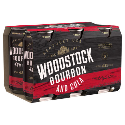 Woodstock 4 8 Bourbon Cola Can 375mL Pack 6 | Liquorland