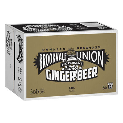 Brookvale Union High Abv Ginger Beer Can 330mL Carton 24 | Liquorland