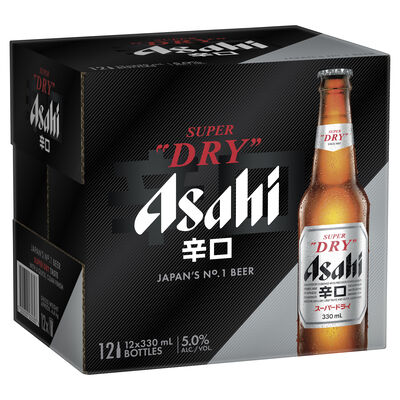 Asahi Super Dry Bottle 330mL 12pk Pack 12 | Liquorland