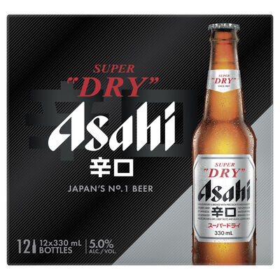 Asahi Super Dry Bottle 330mL 12pk Pack 12 | Liquorland