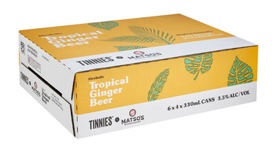 Matso S Tinnies Tropical Ginger Beer Can 330mL Carton 24 | Liquorland