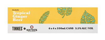 Matso S Tinnies Tropical Ginger Beer Can 330mL Carton 24 | Liquorland