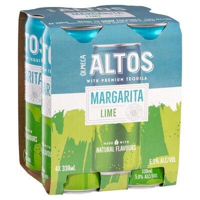 Altos Margarita Lime Cocktails Can 330mL Pack 4 | Liquorland